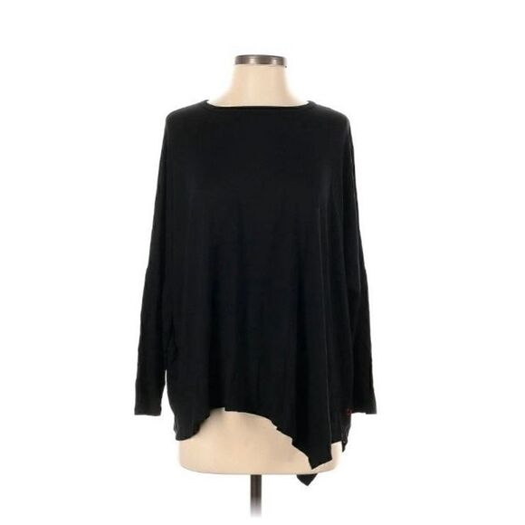 True Religion Black Asymmetrical Hem Dolman Sleeve Top | Size M/L - Picture 1 of 5